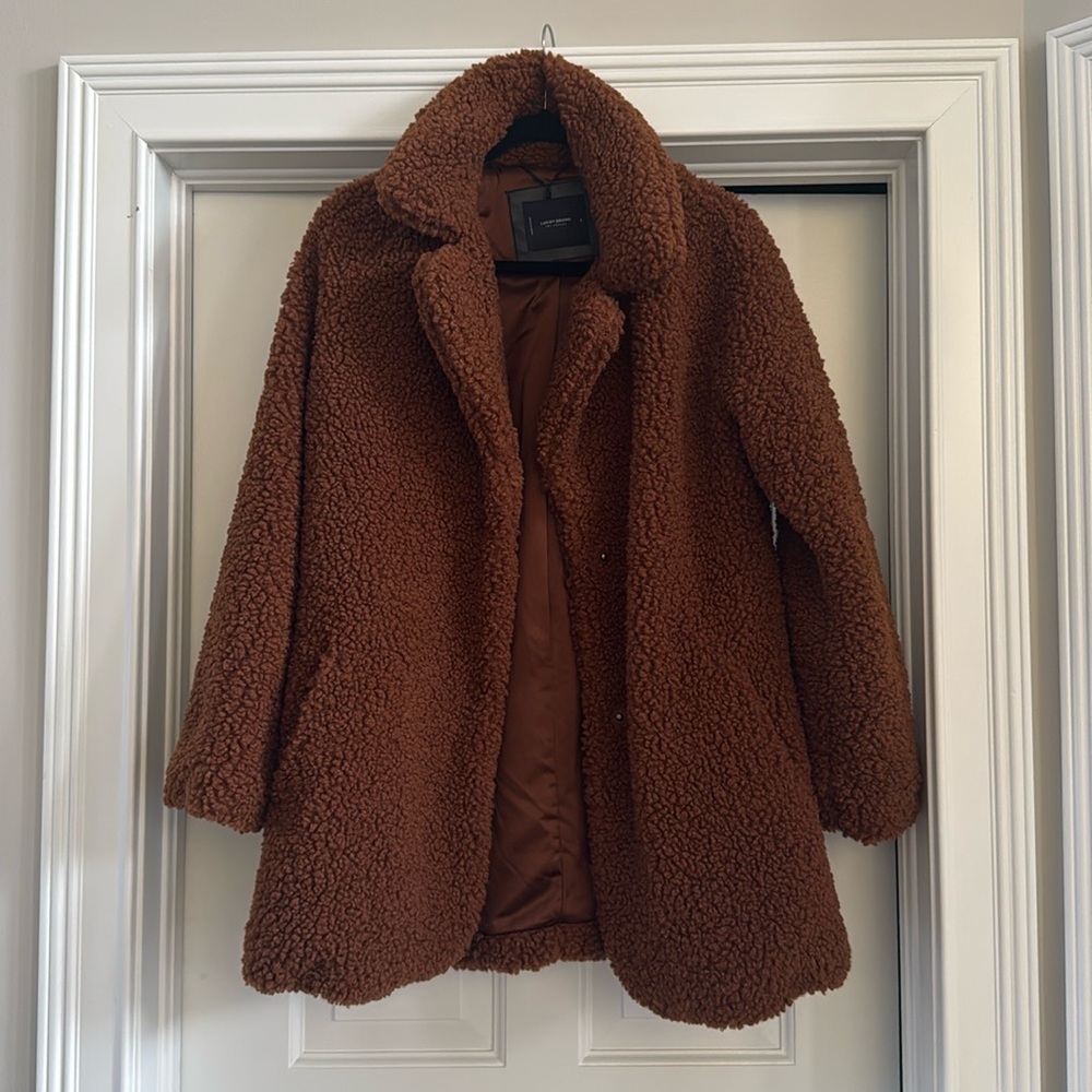 LUCKY BRAND TEDDY FAUX FUR COAT